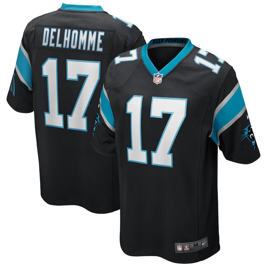 Men Carolina Panthers 17 Jake Delhomme Nike Black Game Retired Player NFL Jersey